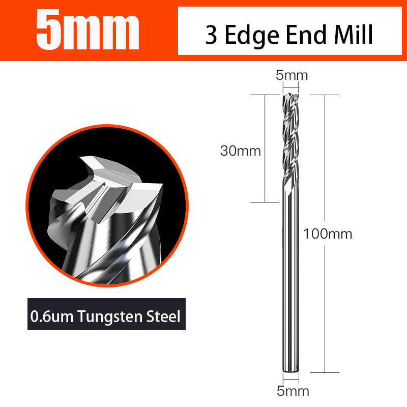 Cutting Aluminum Alloy End Mill 3 Flute Tungsten Carbide Hard Alloy Milling Cutter