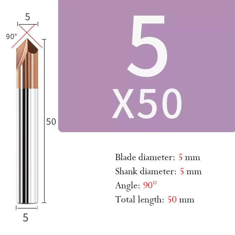 Tungsten Steel Chamfering Cutter with Straight Flutes Hard Alloy 2 Flute Milling Cutter