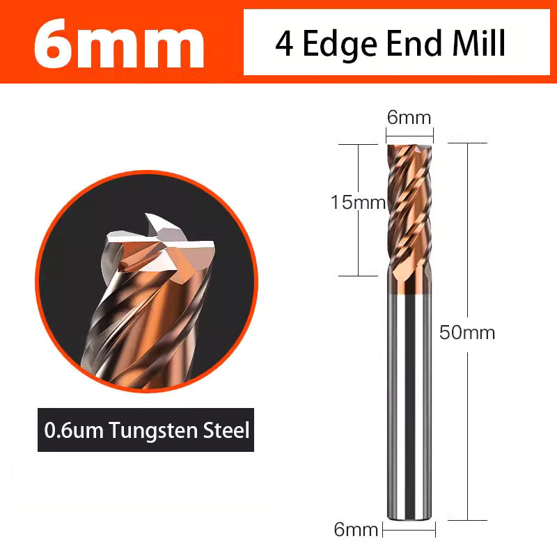 Universal 4 Flute Tungsten Steel End Mill Hard Alloy End Mill for CNC Machining