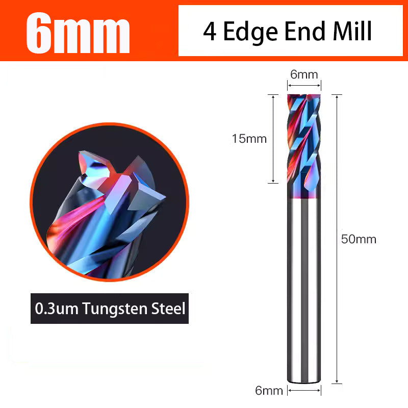 Nano Coated Carbide Tungsten Steel Milling Cutter with 4 Edges used for CNC Milling