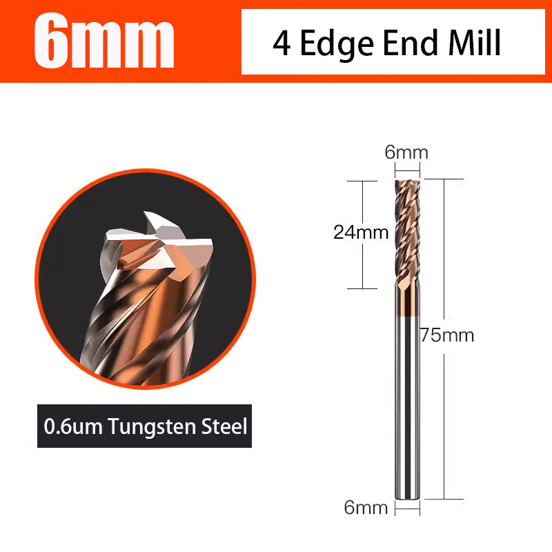 Universal 4 Flute Tungsten Steel End Mill Hard Alloy End Mill for CNC Machining