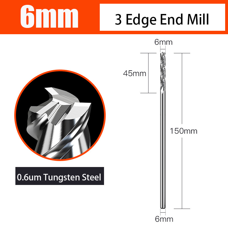 Cutting Aluminum Alloy End Mill 3 Flute Tungsten Carbide Hard Alloy Milling Cutter