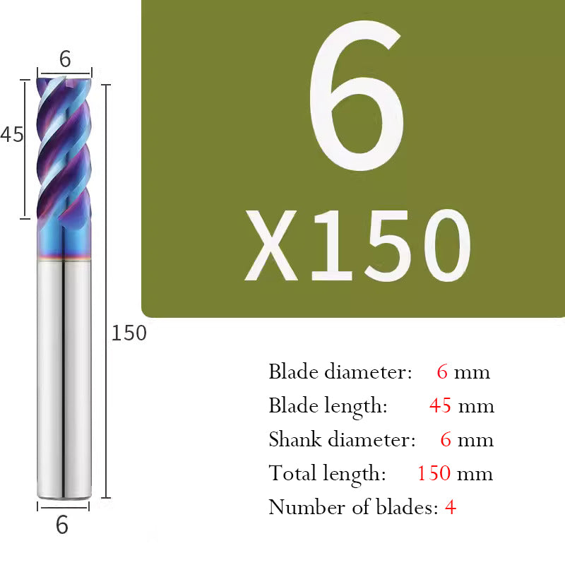 Cutting Stainless Steel Tungsten Steel End Mill Hard Alloy CNC Flat Bottom 4 Flutes Mill