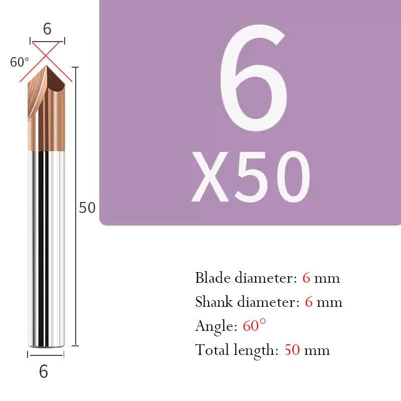 Tungsten Steel Chamfering Cutter with Straight Flutes Hard Alloy 2 Flute Milling Cutter