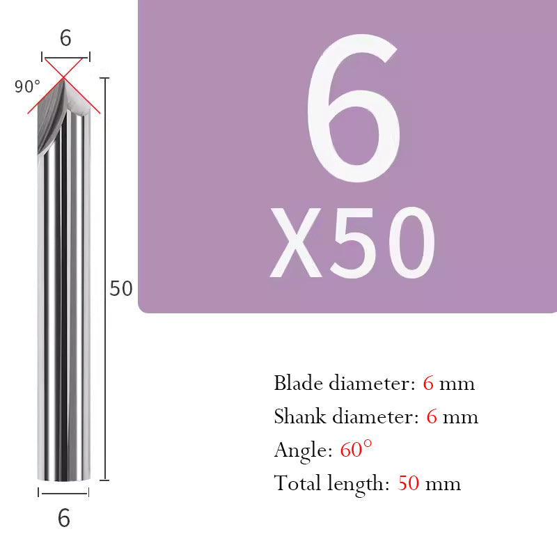 Tungsten Steel Chamfering Cutter with Straight Flutes Hard Alloy 2 Flute Milling Cutter