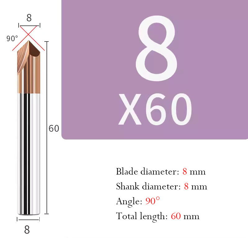 Tungsten Steel Chamfering Cutter with Straight Flutes Hard Alloy 2 Flute Milling Cutter