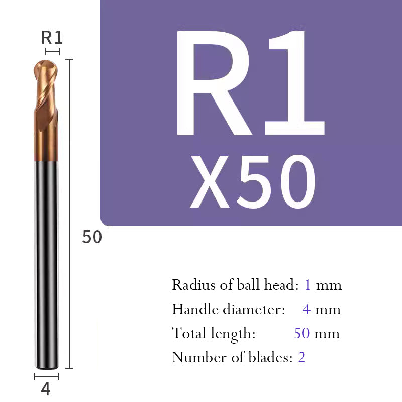 Tungsten Steel Ball End Milling Cutter Carbide CNC Coated Ball End Milling Cutter