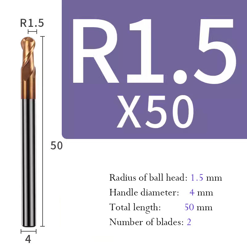 Tungsten Steel Ball End Milling Cutter Carbide CNC Coated Ball End Milling Cutter