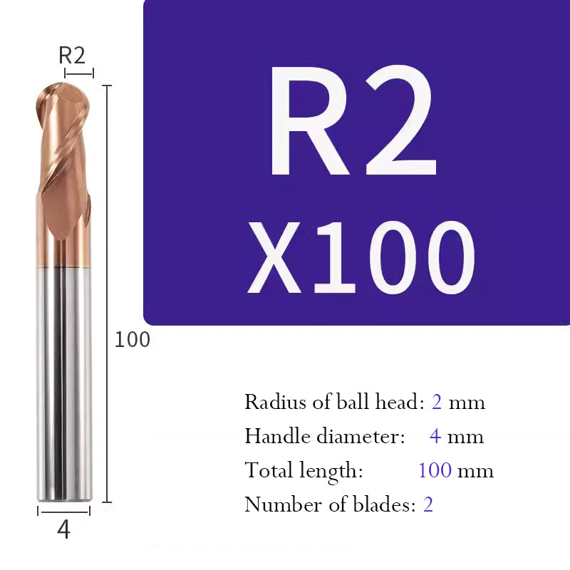 Tungsten Steel Ball End Milling Cutter Carbide CNC Coated Ball End Milling Cutter