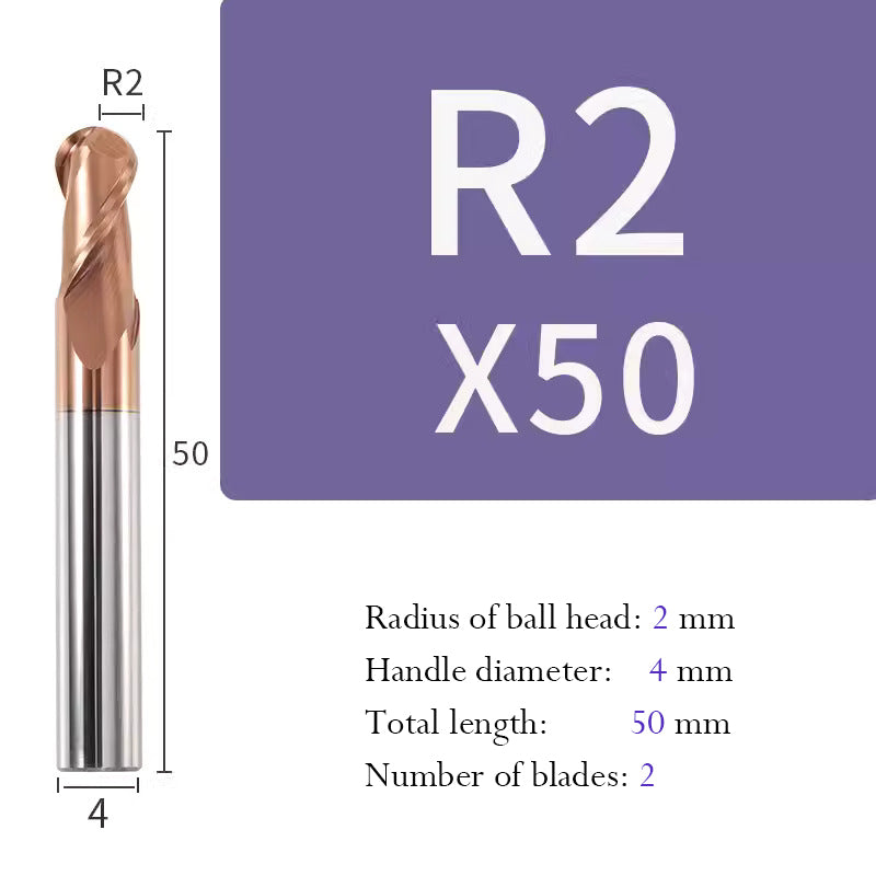 Tungsten Steel Ball End Milling Cutter Carbide CNC Coated Ball End Milling Cutter