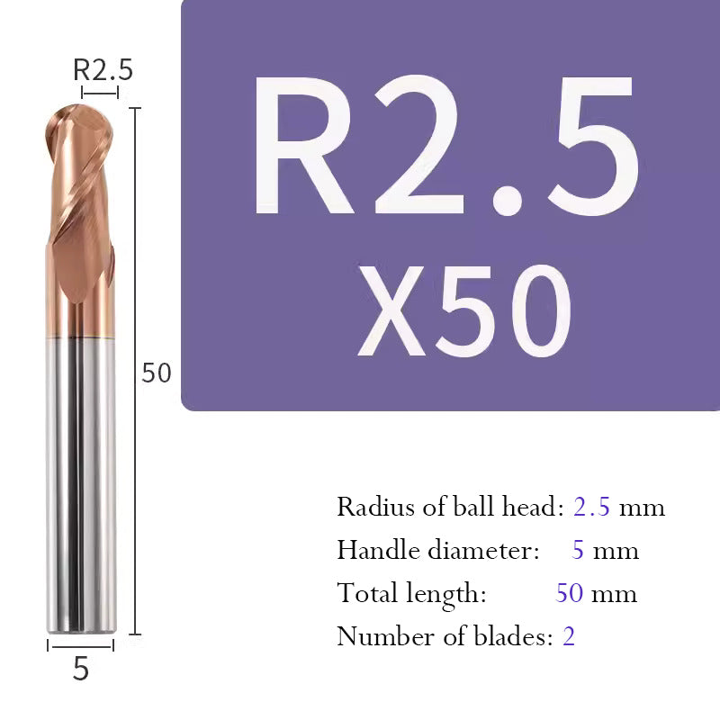 Tungsten Steel Ball End Milling Cutter Carbide CNC Coated Ball End Milling Cutter