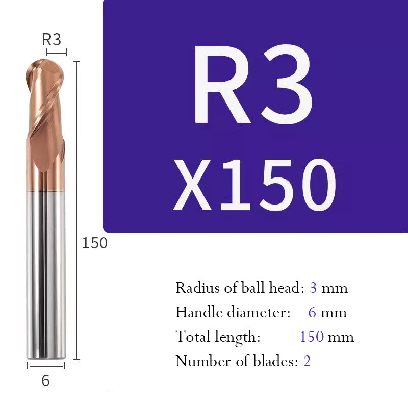 Tungsten Steel Ball End Milling Cutter Carbide CNC Coated Ball End Milling Cutter