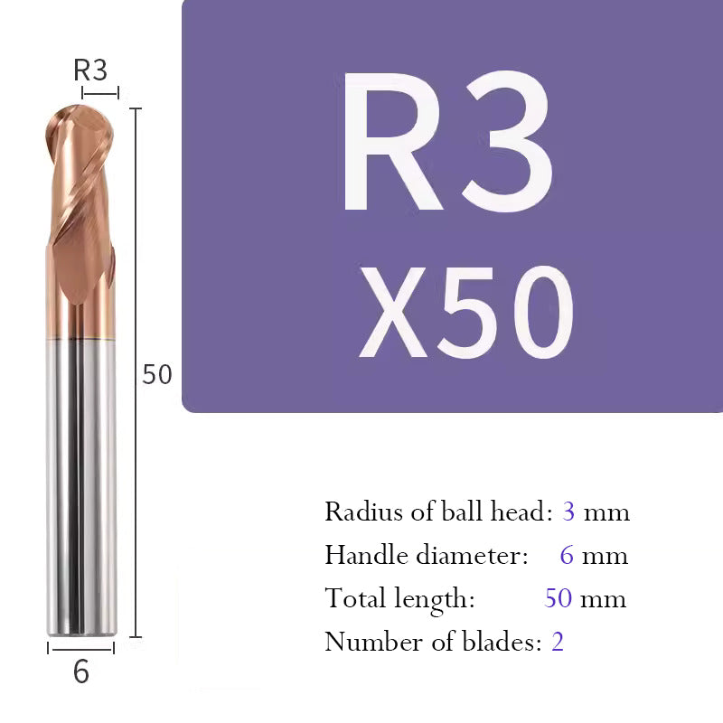 Tungsten Steel Ball End Milling Cutter Carbide CNC Coated Ball End Milling Cutter