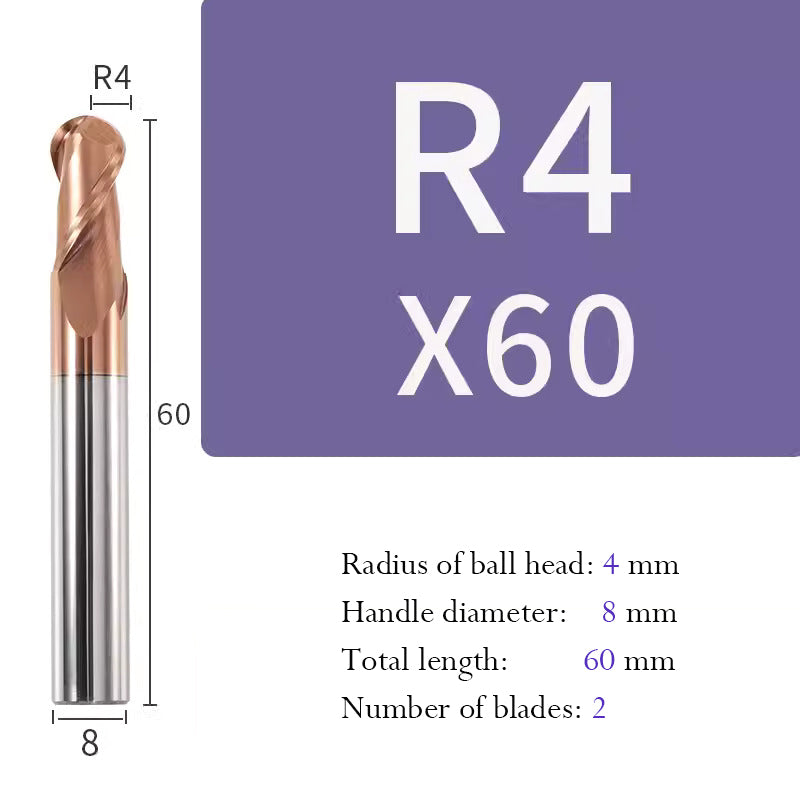 Tungsten Steel Ball End Milling Cutter Carbide CNC Coated Ball End Milling Cutter