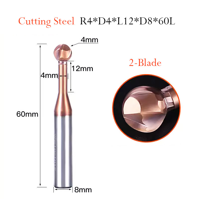 Tungsten Steel Ball End T Milling Cutter Hard Alloy Ball Nose Milling Cutter