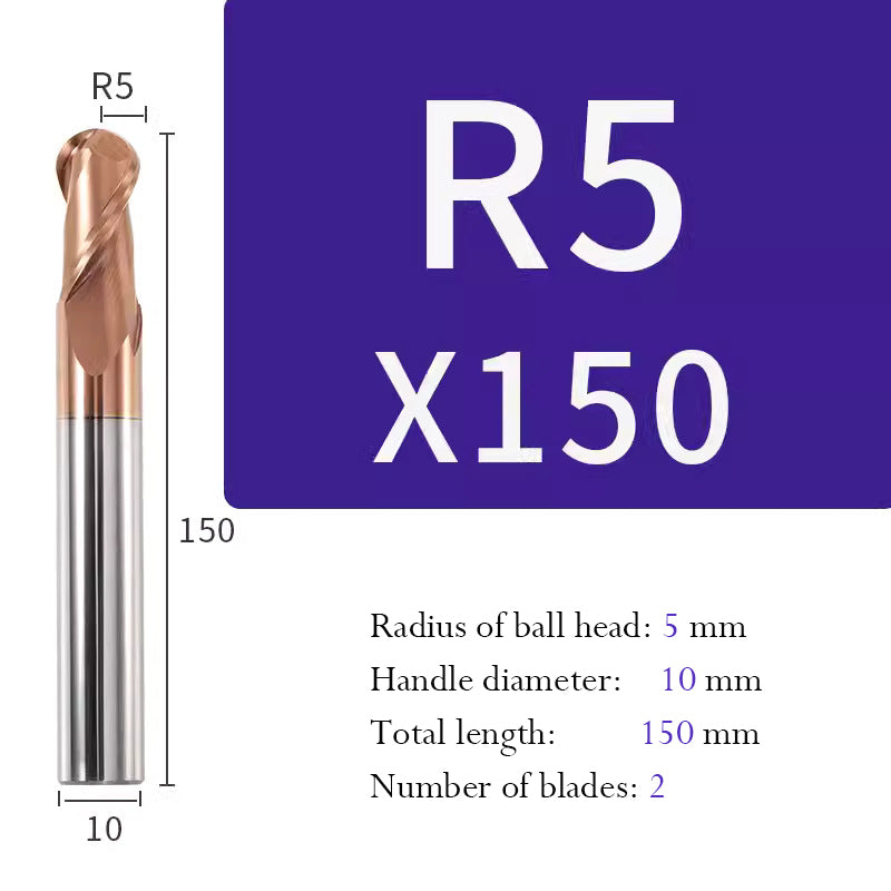 Tungsten Steel Ball End Milling Cutter Carbide CNC Coated Ball End Milling Cutter