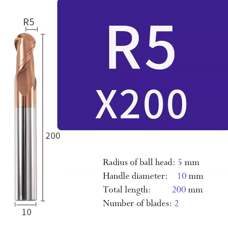 Tungsten Steel Ball End Milling Cutter Carbide CNC Coated Ball End Milling Cutter