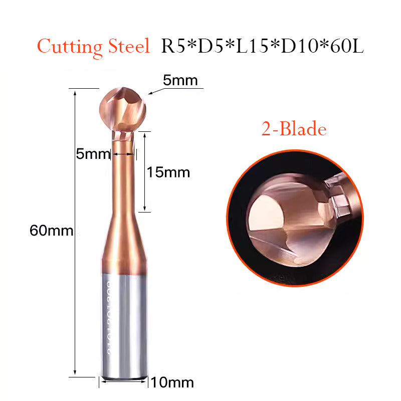 Tungsten Steel Ball End T Milling Cutter Hard Alloy Ball Nose Milling Cutter