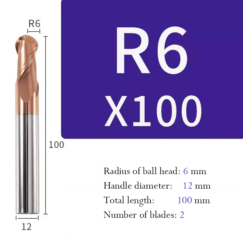 Tungsten Steel Ball End Milling Cutter Carbide CNC Coated Ball End Milling Cutter