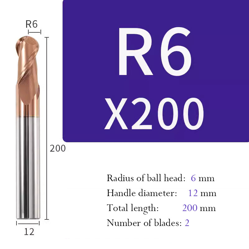 Tungsten Steel Ball End Milling Cutter Carbide CNC Coated Ball End Milling Cutter