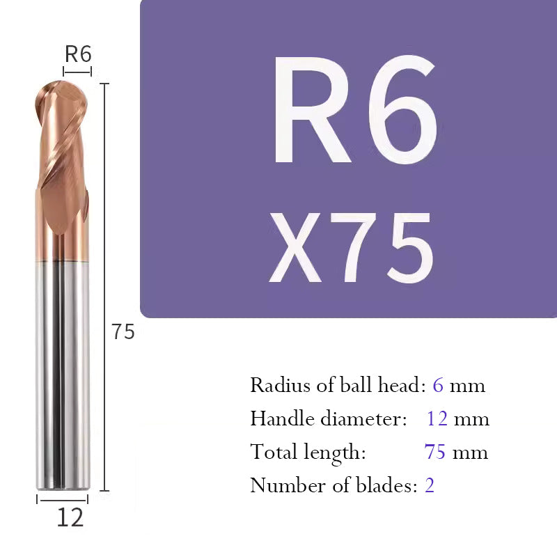 Tungsten Steel Ball End Milling Cutter Carbide CNC Coated Ball End Milling Cutter