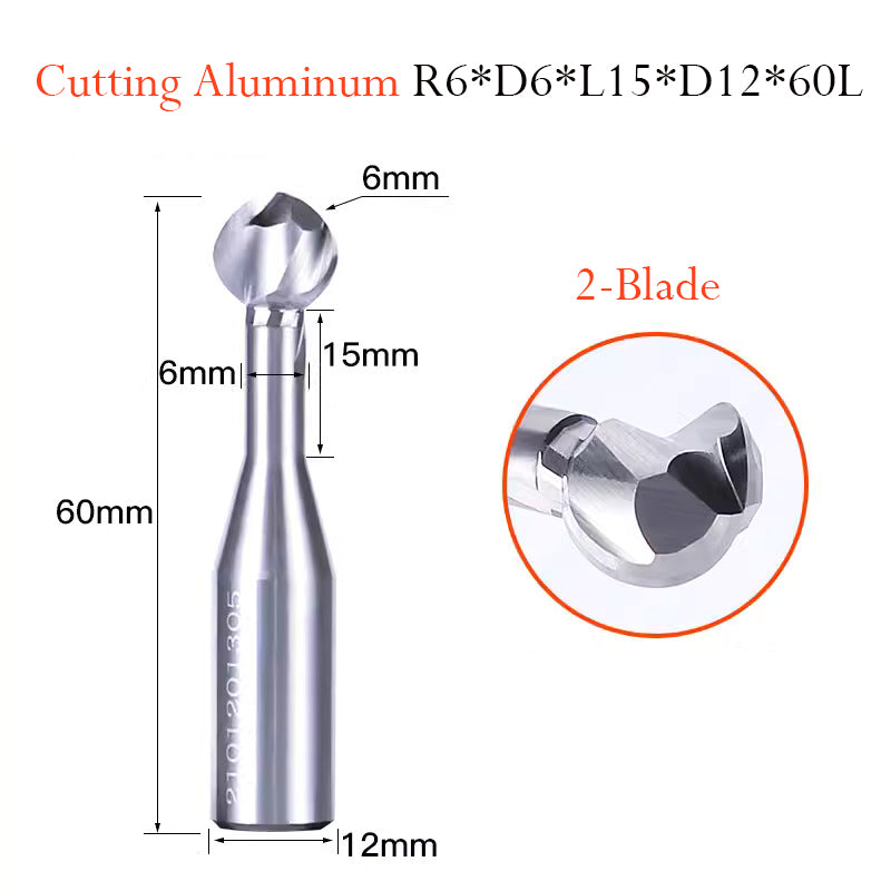 Tungsten Steel Ball End T Milling Cutter Hard Alloy Ball Nose Milling Cutter