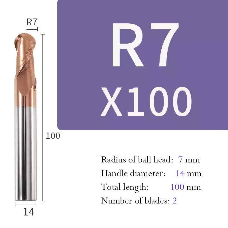 Tungsten Steel Ball End Milling Cutter Carbide CNC Coated Ball End Milling Cutter