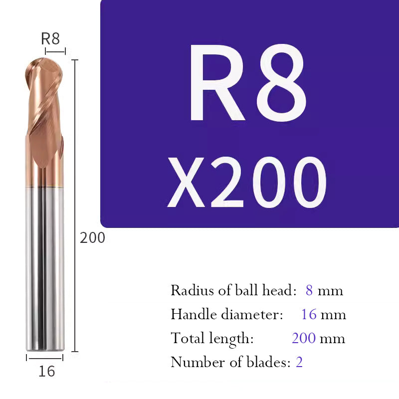 Tungsten Steel Ball End Milling Cutter Carbide CNC Coated Ball End Milling Cutter